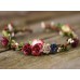 Burgundy Flower Crown Fall Navy Floral Crown Taupe Wedding Headpiece